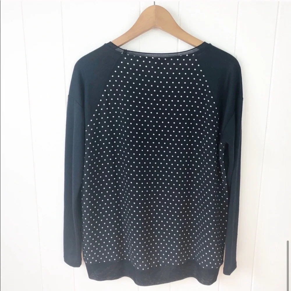 Ann Taylor Navy Blue Top with Polka Dot Back - Picture 8 of 9